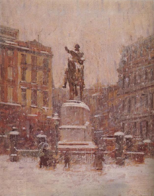 Theodore Robinson Union Square in Winter China oil painting art